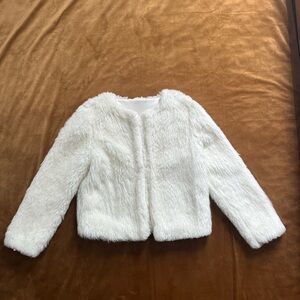 🐇 VINTAGE WHITE FAUX FUR CROPPED JACKET 🐇